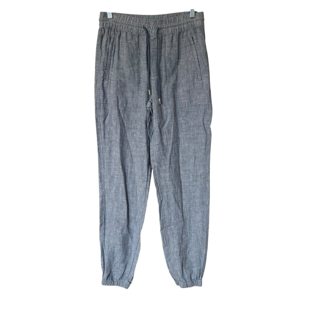 Athleta Retreat Linen Jogger Chambray Blue 4 Tall